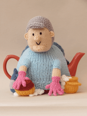 Cleaning Knitting GIF by TeaCosyFolk