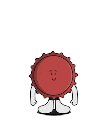Happy Bottlecap Sticker by Seaside Scavenge