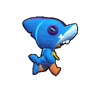 brawlstars blue running run shark Sticker