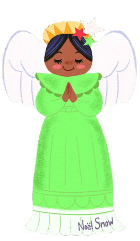 Black Angel Christmas Sticker