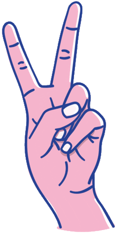 Left Hand Peace Sticker by Nevi Ayu E.