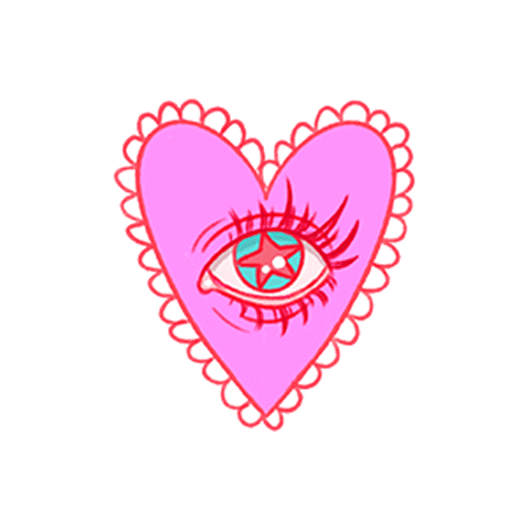 Berryilustraciones love art heart girl Sticker