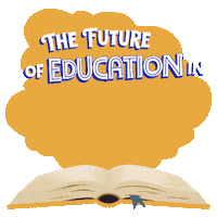 Digital art gif. Yellow cloud hovers over an open book against a transparent background. Text, “The future of education in Pennsylvania is on the ballot.”