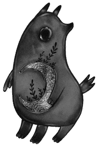 timianwolf night moon spooky creepy Sticker