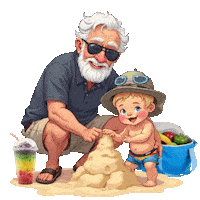 Sunny Day Grandfather Sticker
