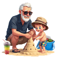Sunny Day Grandfather Sticker