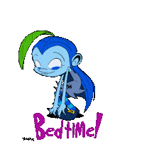 JimGrueComics sleepy bedtime pajamas bluehilda Sticker