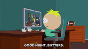 watching butters stotch GIF by South Park 