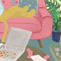 Miqan lazy messy lazy sunday slob GIF
