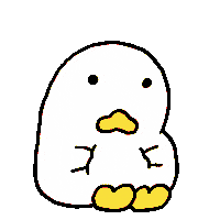 oridoogi love heart rabbit duck Sticker