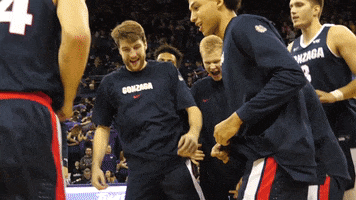 GonzagaBulldogs dancing basketball huddle gonzaga GIF