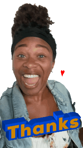 Thanks Thank You Sticker by Sherilyn Carter