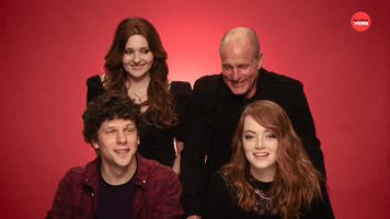 Zombieland Cast Giggling 