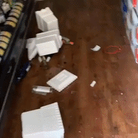 Broken Bottles Cover Aisles of Ridgecrest Grocery Store After Southern California Quake