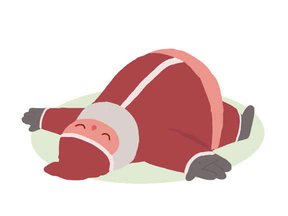 Tired Santa Claus GIF by kirun