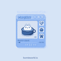 bunnieworld music heart pixelart coffee GIF