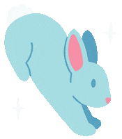 Mushydoodle blue sparkle bunny rabbit Sticker