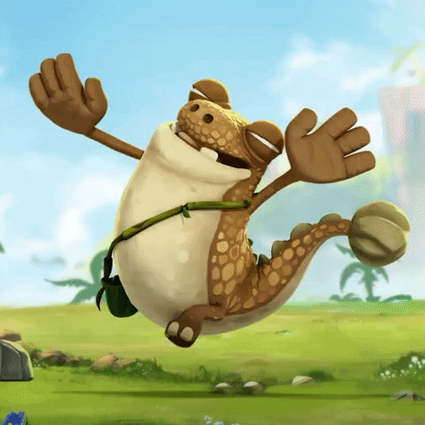 gigantosaurus giphygifmaker cartoon kids flying GIF