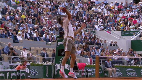serve roger federer GIF by Roland-Garros