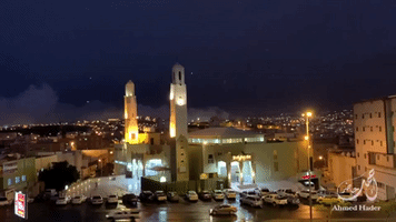 Thunderstorm Lights Up Skies Above Abha City
