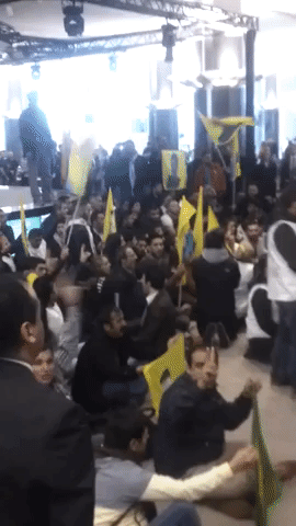 Kurdish Demonstrators Protest Inside EU Parliament Building