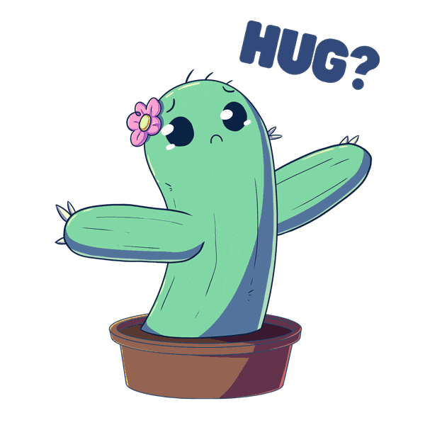 Cactus Hug Sticker by Bare Tree Media
