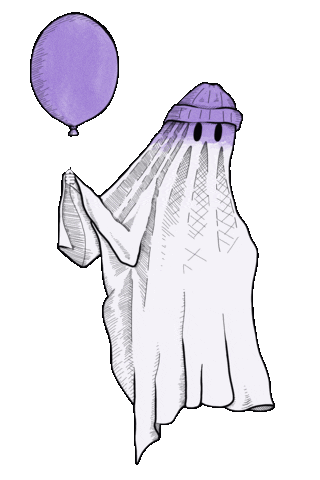 lodles halloween ghost balloon spooky ghost Sticker