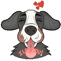 I Love You Cute Dog Sticker