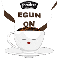 cafe-fortaleza monday cafe buenos dias egunon Sticker