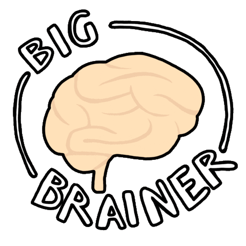Big Brain Nerd Sticker by JustOn
