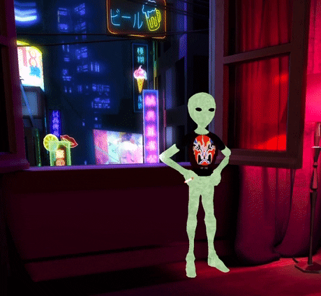 kinetoons giphyupload japan alien smoking GIF