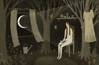 girl moon GIF