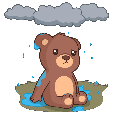 Sad Rainy Day Sticker by BEARISH