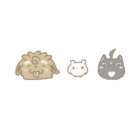 TsaiChueh cat dog bird flowerbear Sticker
