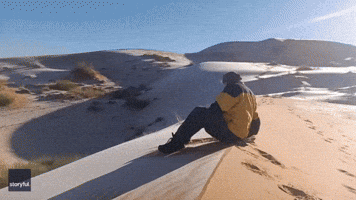 Frosty Sand Dune Proves Perfect for Sahara Sledding