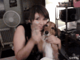 my dog kiss GIF