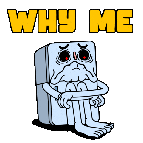 Sad Why Me Sticker by Nexio