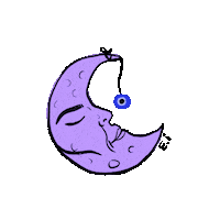 ebrulillustrates magic moon sleepy purple Sticker