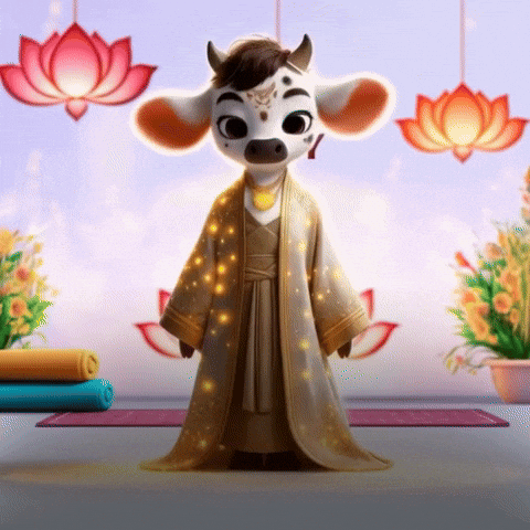 moosiahzen giphyupload flowers yoga cow GIF