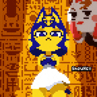 Snowhex pixelart animalcrossing ankha pixelcat GIF