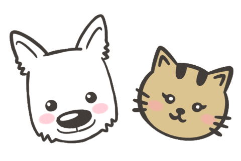Cat Dog Sticker by takaramono