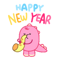 Happy New Year Sticker by DINOSALLY