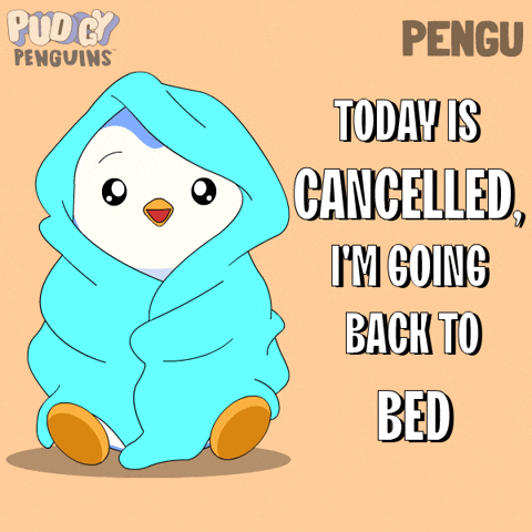 Tired Day Off GIF by Pudgy Penguins