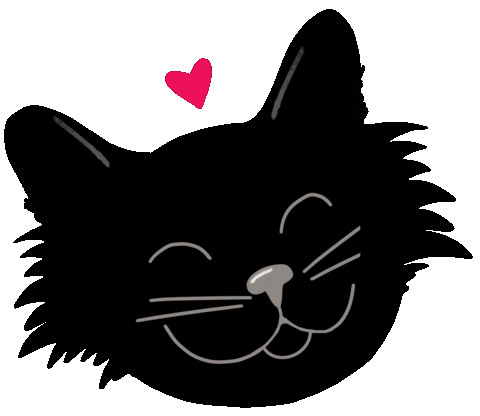 Black Cat Heart Sticker by HeARTs Speak