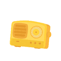 MandaLynneGraphicDesign retro up radio turn Sticker