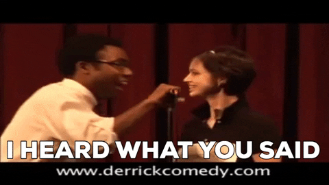 dietotaku giphygifmaker spelling bee derrick comedy i heard what you said GIF