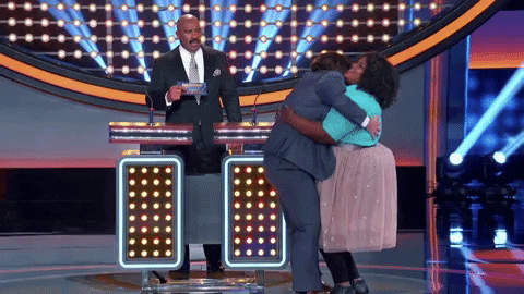 celebrity family feud shake GIF by ABC Network
