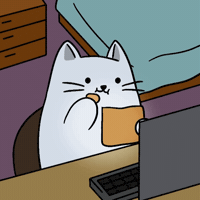 White Cat Eating Chips GIF by MESA My Emotional Support Animal