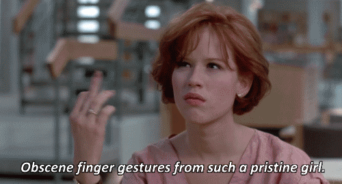 the breakfast club middle finger GIF