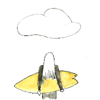 laurafeller sad monday rain surf Sticker